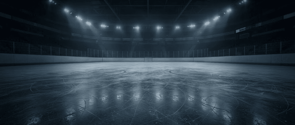 Empty ice hockey rink